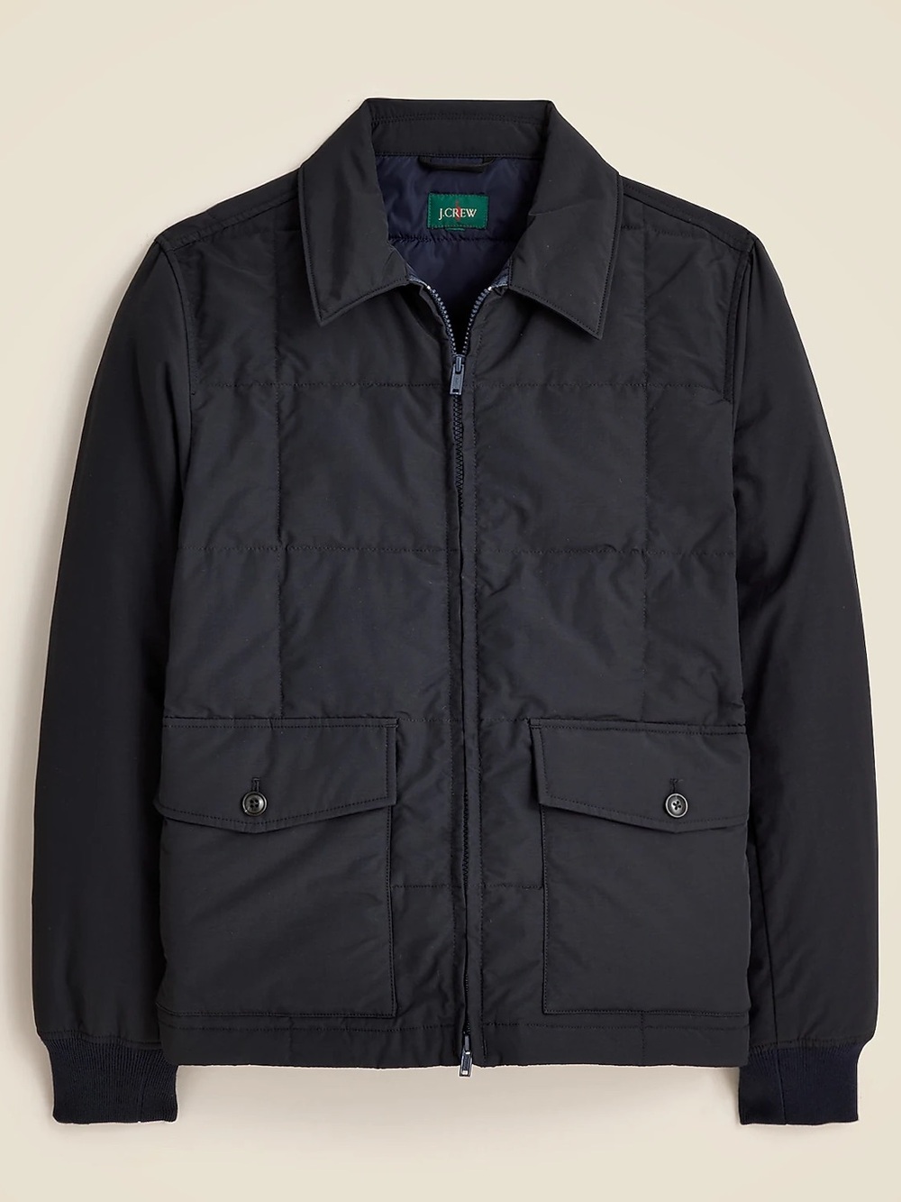 J.Crew Box-Quilt PrimaLoft Insulated Navy Jacket Men’s Medium $268